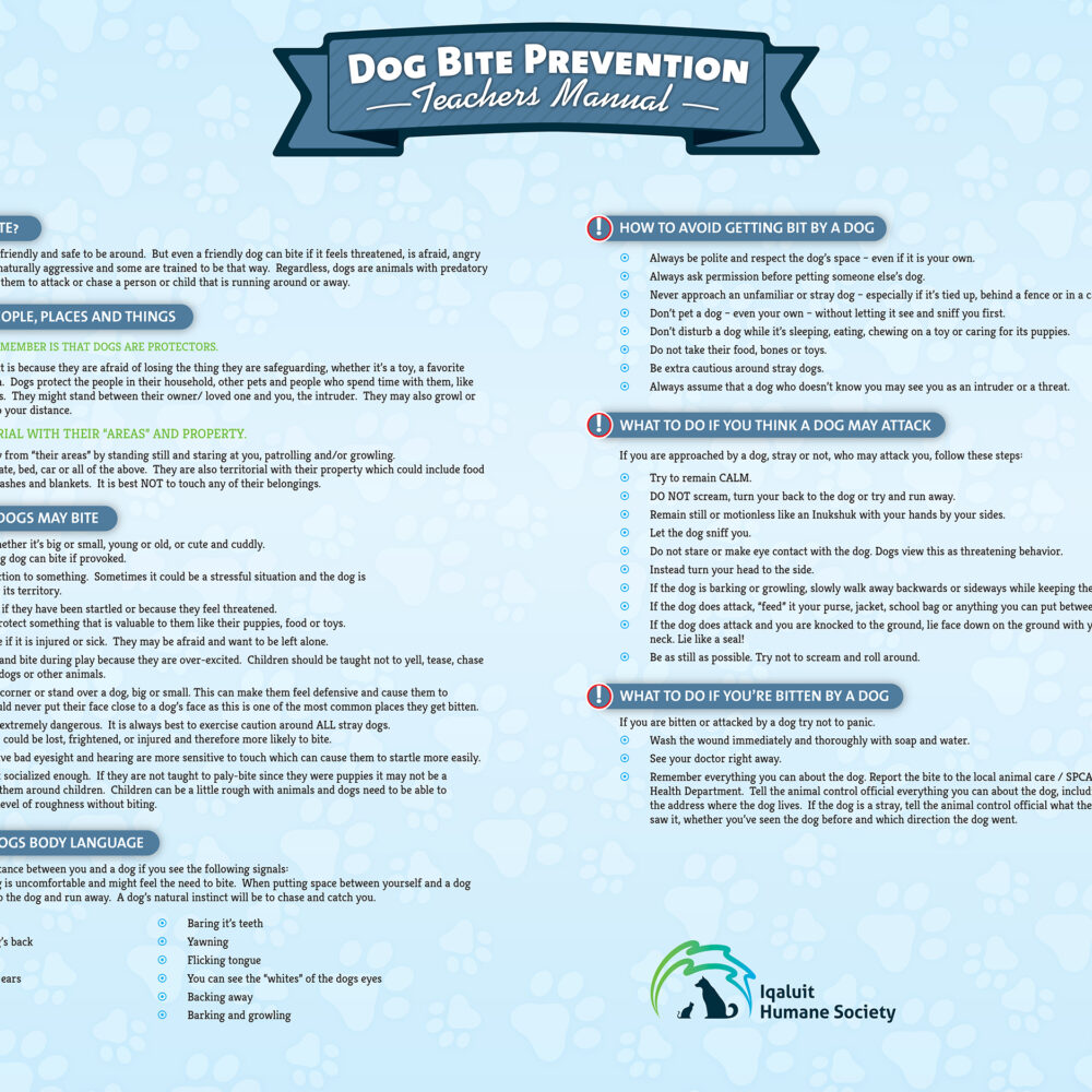 Iqaluit Humane Society half fold flyer